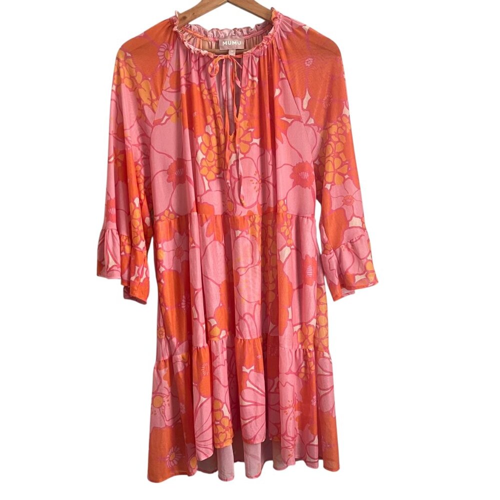 Show Me Your Mumu Womens Sheer Floral Boho Babydoll Dress Size M Festival